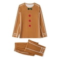 thumbnail image 5 of Pijamas familiares a juego para Navidad 2025, conjunto de ropa de dormir con top y pantalones con estampado de hombre de jengibre y lazo para bebé, 5 of 5