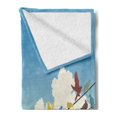 thumbnail image 2 of Colorful Soft Flannel Fleece Throw Blanket, Animal Theme Silhouettes of Colorful Birds Roosting on Telegraph Wires Pattern, Cozy Plush for Indoor and Outdoor Use, 50" x 60", Multicolor, by Ambesonne, 2 of 5