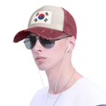 thumbnail image 5 of Korean Flag Baseball Cap Distressed Adjustable Vintage Cotton Denim Hat for Women Men, 5 of 7