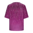 thumbnail image 5 of Odbmxy Summer Plus Size Shirts for Women Elbow-Length V-Neck Ladies Tops Button up Vintage Purple Casual Cardigan Graphic Tops, 5 of 5