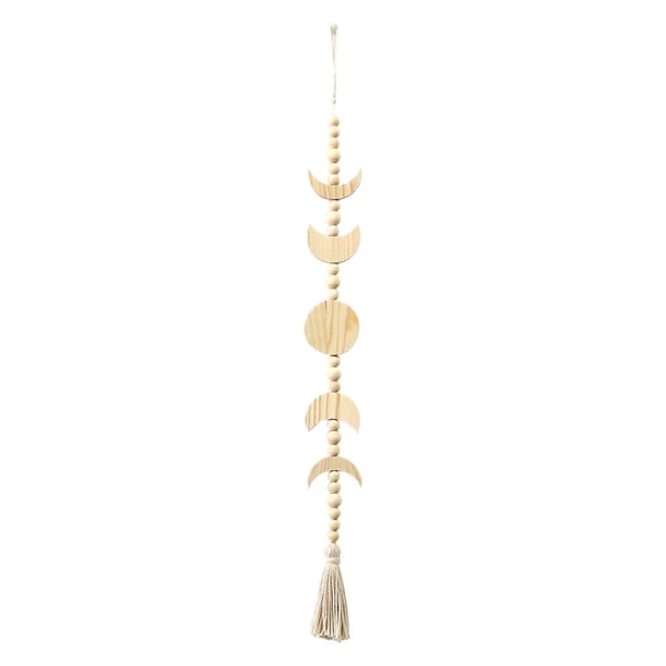 Colgante de pared Zulema Guirnalda de madera Adorno hecho a mano Beige