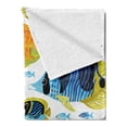 thumbnail image 2 of Fish Soft Flannel Fleece Throw Blanket, Vivid Underwater Wild Life Freshwater Tropical Animals Creatures Sea Theme Artwork, Cozy Plush for Indoor and Outdoor Use, 50" x 70", Multicolor, by Ambesonne, 2 of 5