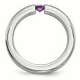 thumbnail image 2 of Edward Mirell Titanium Satin Amethyst 4mm Band Size 9, 2 of 4