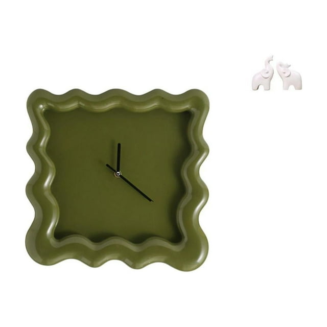 Reloj de pared cuadrado, silencioso, sin tictac, decorativo, escultura de de resina, diseño moderno, adecuado para sala de estar, dormitorio,