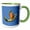 Green/White, variant on 3drose, Stunning Brightly Colored River Bird Vector Art, 11oz Two-tone Blue Mug