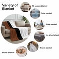 thumbnail image 6 of Throw Blanket for Couch Brown Black Stripe Soft Fleece Flannel Blankets Cozy Lightweight Blanket for Home Sofa Living Room Boho Style Bed Throws 50" x 60", 6 of 9