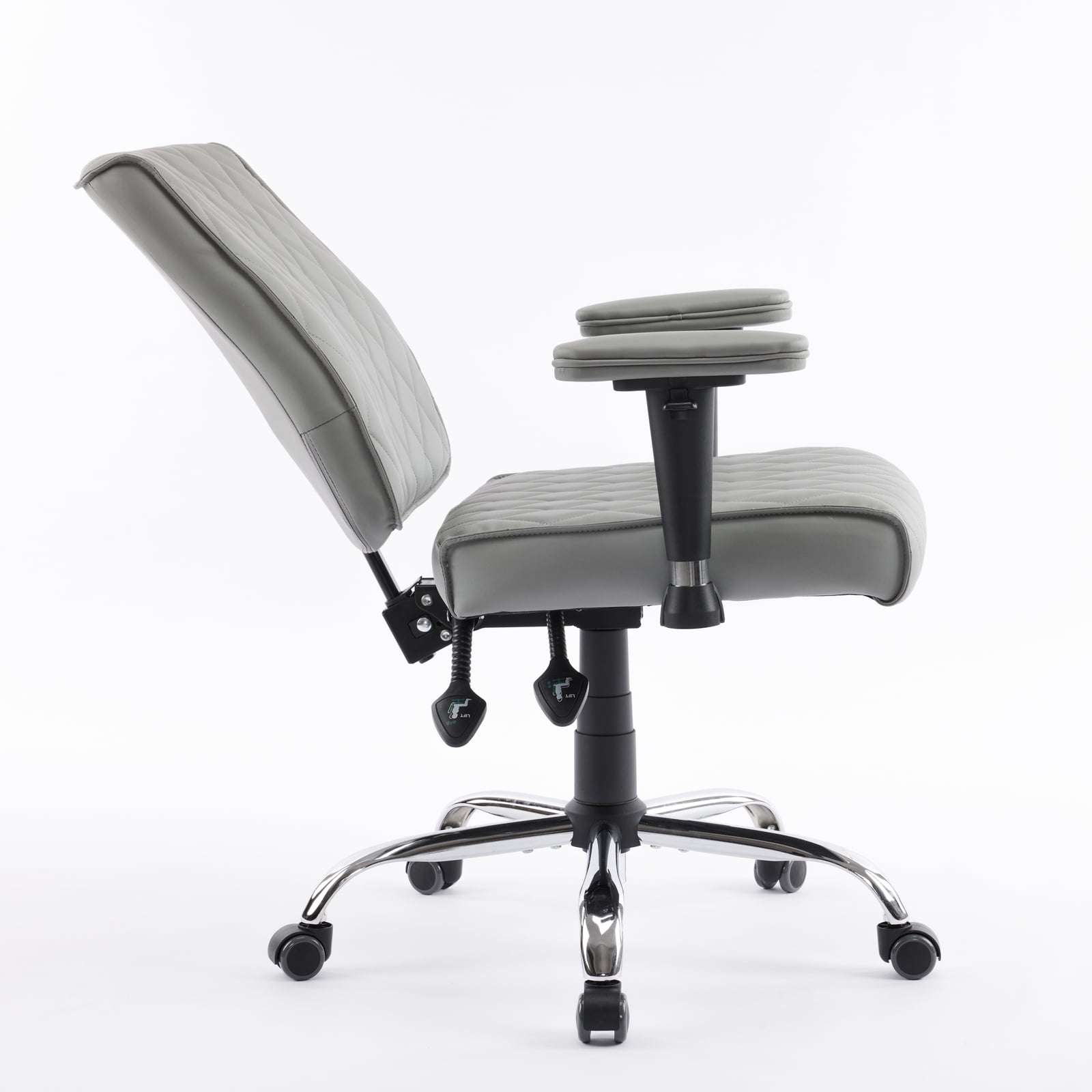 DELIA Stylish Comfortable Office Desk Chair, Customer Rolling Seat, Diamond Stitched, Adjustable Height Perfect for Office, Conference Room, Reception, Waiting Area, Storm Grey