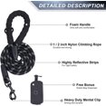 thumbnail image 2 of P5HAO Dog Leash, Pet Traction Rope with Waste Bag Dispenser, Lightweight Reflective Threads Dog Rope, Pet Leashes Dogs Chain for Small Medium Dogs Training Black, 2 of 7