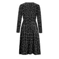 thumbnail image 5 of SCRAWLGOD Leopard Print Maternity Dresses for Women Long Sleeve Breastfeeding Dress Size L Crew Neck Nursing Dress Lounge Comfortable High Waist Dress for Women Autumn, 5 of 7