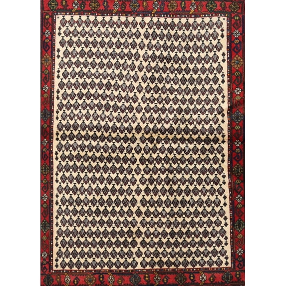 Ahgly Company Indoor Rectangle Contemporary Light French Beige Brown Abstract Area Rugs, 2' x 4'