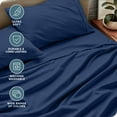 thumbnail image 6 of Bare Home Premium 1800 Collection 4-Piece Bed Sheet Set, Queen, Dark Blue, 6 of 11
