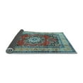 thumbnail image 2 of Ahgly Company Indoor Round Medallion Light Blue Traditional Area Rugs, 5' Round, 2 of 4