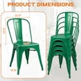 thumbnail image 7 of Lacoo Metal Dining Chair Indoor-Outdoor Use Stackable Classic Trattoria Chair Chic Dining Bistro Cafe Side Metal Chairs Set of 4 (Green), 7 of 7