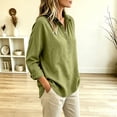 thumbnail image 2 of fatyb Womens Long Sleeve Tops Half Button up Pullover Collared Casual Plain Lightweight Tee Blouses, 2 of 5