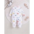 thumbnail image 3 of WIBACKER Newborn Baby Footed Pajamas 100% Cotton Infant Baby Snap Sleepers for Sleep and Play Footies 0-12 Months - Clouds, 3 of 8
