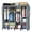灰色, variant on Pshun Righ Portable Closet Wardrobe, 67 Inch Storage Organizer with 4 Hanging Rods and Shelves, Black