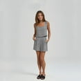 thumbnail image 4 of Mohiass Womens 2 Piece Outfits Linen Matching Sets Sleeveless Crop Tank Tops and High Waist Lounge Shorts with Pockets Light Gray M, 4 of 7
