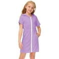 thumbnail image 6 of Toddler Dresses Sizes 3-4 Years Swimsuit Zip Up Terrys Cover Up Hooded Bathrobe With Pockets Short Sleeve Bathing Suit Fit & Flare Purple Beach Dress, 6 of 7