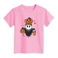 thumbnail image 5 of larppty Halloween Outfit Toddler Boy Girl Pumpkin Ghost T-Shirt Kids Ghost Graphic Shirt Spooky Season Pullover Fall Tops (Pink,18-24 Months), 5 of 5