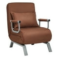 thumbnail image 1 of Topbuy Canapé-Lit Fauteuil Pliant avec Accoudoirs Fauteuil Inclinable 5 Positions Causeuse Entièrement Rembourrée, 1 of 6