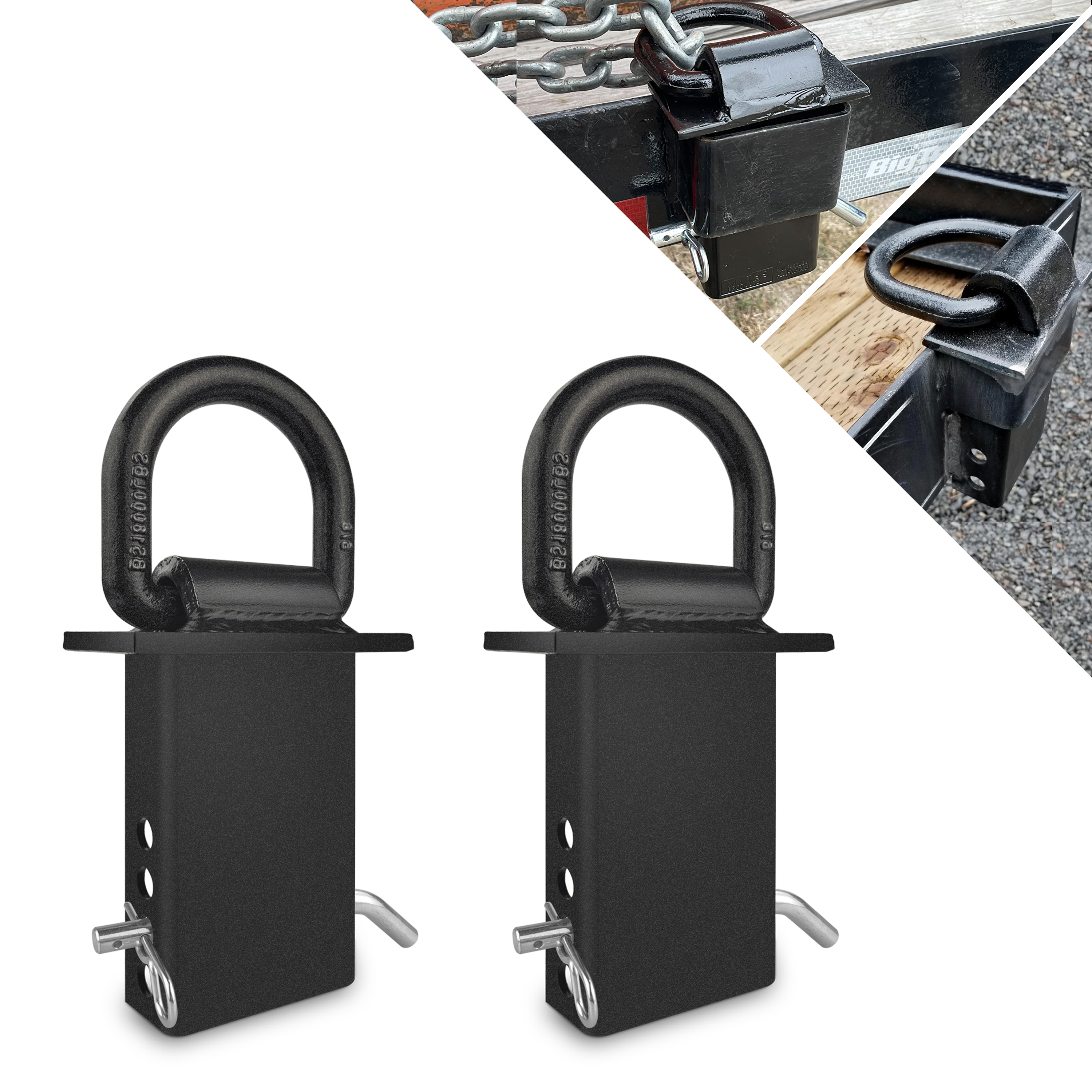 VIAGL Heavy Duty Removable DRing Stake Pocket tie Down, 2 Piece