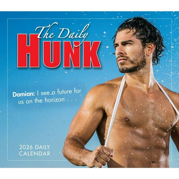 Sellers Publishing, Daily Hunk Get Things Done 2026 Desk Calendar, 5.9'' X 5.2'', Daily Calendar with Adhesive Binding
