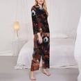 thumbnail image 3 of Pofeuu Red Panda Autumn Branches Print Womens Pajamas Set Long Sleeve Sleepwear Button Down Nightwear Soft Pj Lounge Sets Button Down Pajamas Women-Medium, 3 of 7