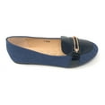 thumbnail image 5 of Victoria K Women's Denim Slip-on With Gold Buckle Ballerina Flats, 5 of 6