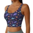 thumbnail image 2 of Balery Cute Shark Sujetadores deportivos con espalda cruzada para mujer, acolchados, sin costuras, de alto impacto, ideales para yoga, gimnasio, entrenamiento y fitness.-Large, 2 of 8