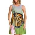 thumbnail image 1 of Easygdp A monarch butterfly para Vestido Transpirable de Mujer, Vestido Suelto de Manga Corta con Pliegues y Bolsillos para el Verano, 1 of 7