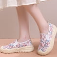 thumbnail image 3 of QWKLEAJ Women’s Floral Mesh Slip On Platform Sneakers Breathable Embroidery Mesh Shoes Non Slip Wedge Casual Walking Footwear for Summer Daily Outdoor Pink 5.5, 3 of 6