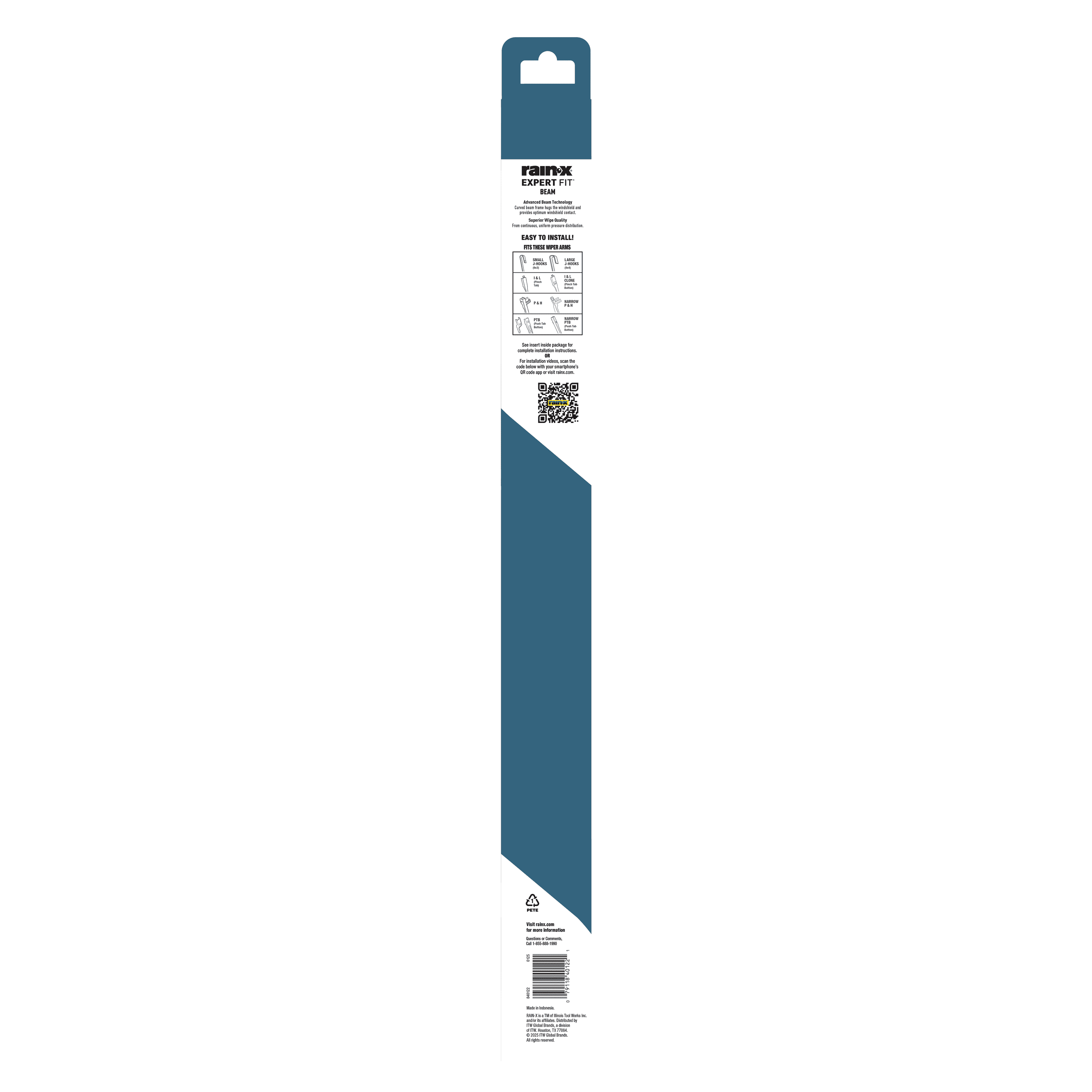 Rain-X Expert Fit Beam 17" Windshield Wiper Blade, Premium Wipers for Streak-Free, All-Weather Performance