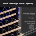 thumbnail image 3 of Yeego 24" Wine Refrigerator Cooler, 52 Bottle Wine Fridge Built-in or Freestanding,Under Counter Compressor Fridge with Glass Door for Home, 3 of 11