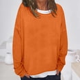 thumbnail image 2 of Fiaer,Oversized Loose Fitting Sweatshirts for Women Casual Cute Crew Neck No Hooded Hoodies Solid Fall Pullover Workout Plain Y2k Comfort Tops Orange XXL, 2 of 9
