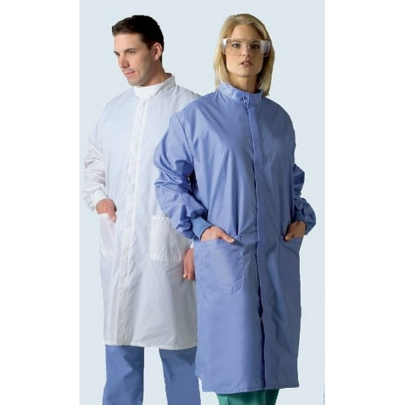 Medline 6621BLCS Unisex ASEP A/S Barrier Lab Coats, Small, Blue