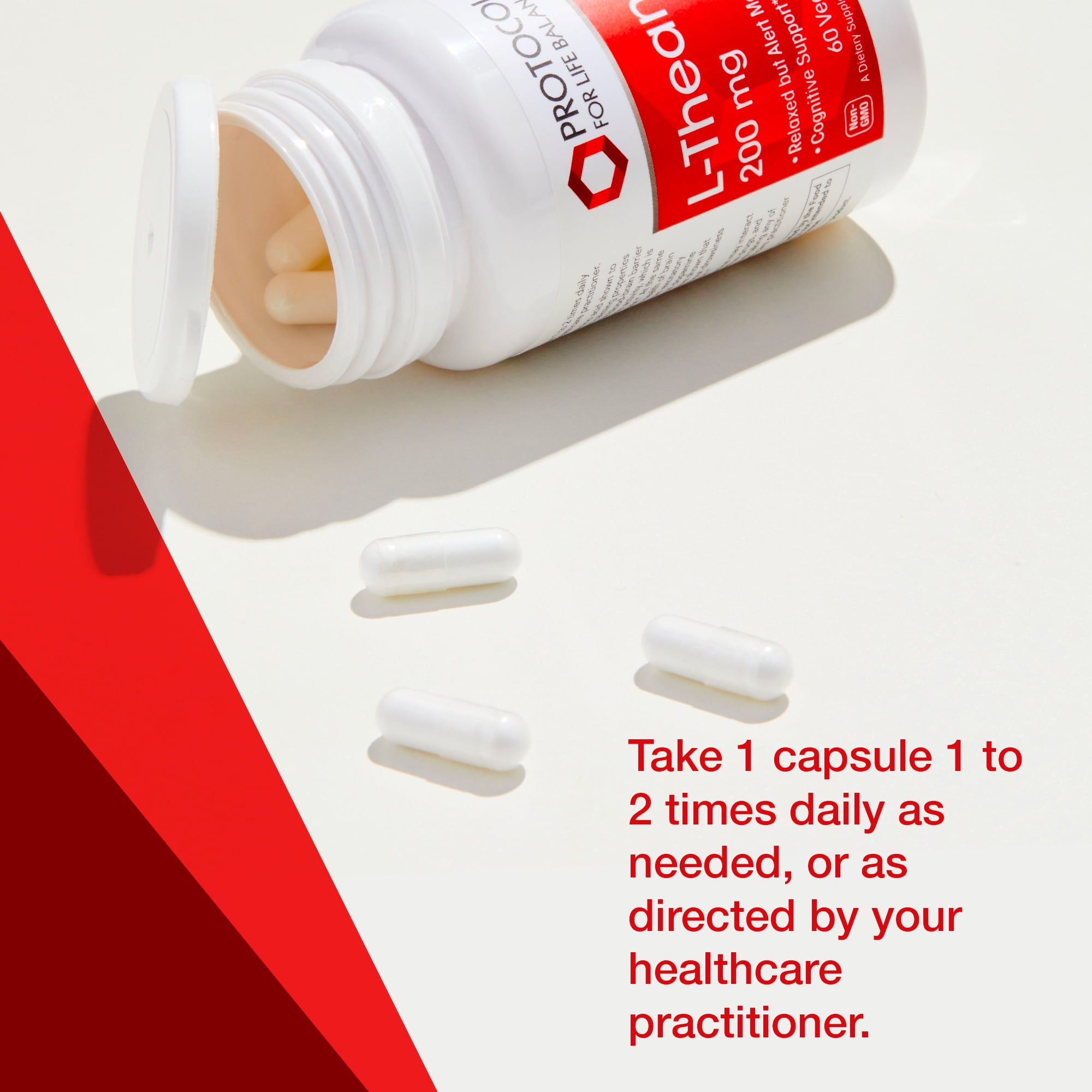 Protocol for Life Balance L-Theanine 200 mg - Non Drowsy - 60 Veg Caps