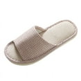 thumbnail image 3 of Men And Women Comfort Linen Slippers Washable Flat Open-Toe Indoor Shoes with Non-Slip Sole, 3 of 3