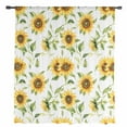 thumbnail image 2 of Sunflower Semi Sheer Curtains Drapes for Living Room, Bedroom, French Doors Window 45 Inches Long, Farmhouse Flowers Summer Botanical Rod Pocket Chiffon Curtain Drapery Voile Draperies Panel, 2 of 6