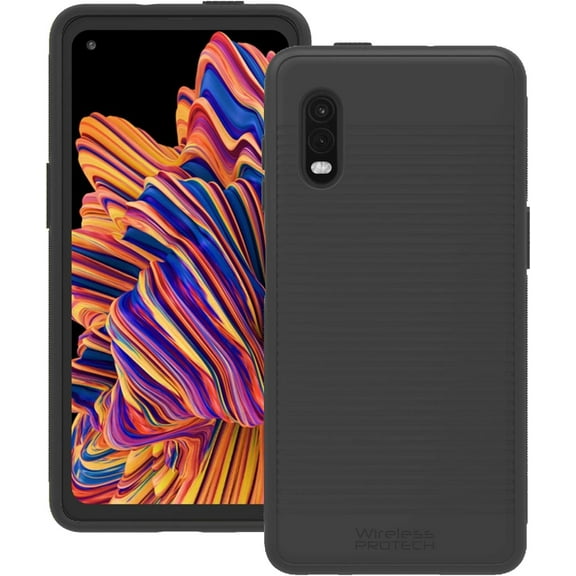 Wireless PROTECH Case Compatible with Samsung Galaxy XCover Pro Phone Model SM-G715. Slim Rugged Flexible Case with Drop Protection (Black)