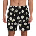 thumbnail image 3 of Uemuo Daisies Flowers Pattern Mens Swim Trunks Quick Dry Board Shorts with Mesh Lining, Stretch Beach Shorts Quick Dry No-Chafing Board Shorts-Large, 3 of 9