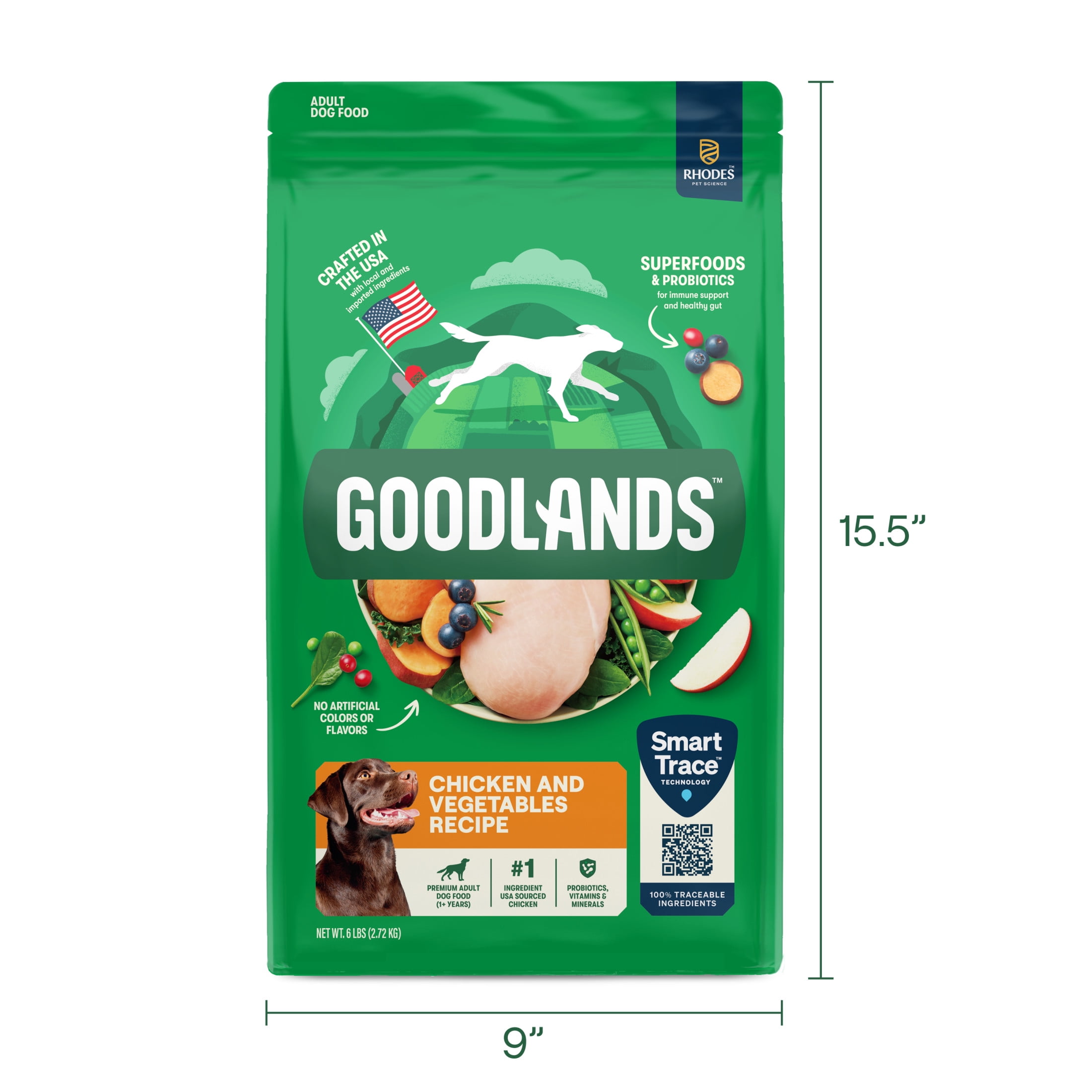 ドッグフード goo Goodlands Vegetable Flavor Dry Dog Food 6 lb with Probiotics and