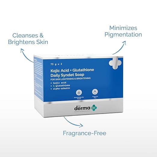 kojic acid glutathione daily syndet soap The Derma Co Kojic Acid + Glutathione Daily Syndet Brightening Soap With Kojic  Acid (75G X2)