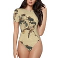 thumbnail image 1 of Fotbe Vintage Bird Body de Mujer con Cuello Redondo y Mangas Cortas, Sin Mangas Ajustado, Suave, Cómodo y Básico-Large, 1 of 7