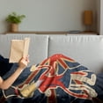 thumbnail image 3 of British Soft Flannel Fleece Throw Blanket, I Love London Words English Man Drinking Tea on UK Flag Backdrop National Design, Cozy Plush for Indoor and Outdoor Use, 50" x 60", Multicolor, by Ambesonne, 3 of 5