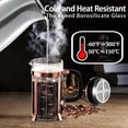 thumbnail image 3 of YMMIND Cafetera de prensa francesa Prensa de café de acero inoxidable 304 de 21 oz, con sistema de 4 filtros, vidrio de prensa francesa de borosilicato de espesor resistente al calor, émbolo de café d, 3 of 5