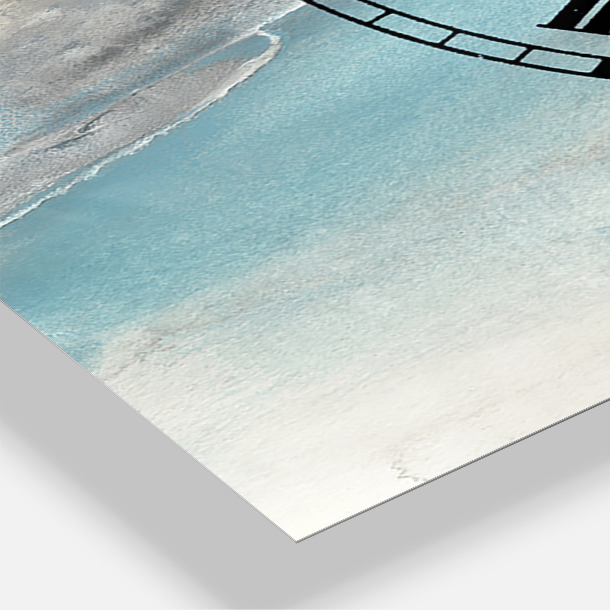Designart 'Watercolor Minimal Blue Tones II' Mid-Century Wall Clock