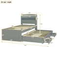 thumbnail image 2 of Harper & Bright Designs Twin XL Size Platform Bed with Storage LED Headboard, USB Charging Station and 2 Drawers, Wood Bed Frame with Twin Size Trundle for Bedroom, Gray, 2 of 15