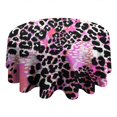 thumbnail image 4 of Pink Leopard Pattern Round Tablecloth 60"x60",Wrinkle Wipeable Table Cloth for Kitchen Dining Room Picnic Patio Party, 4 of 6