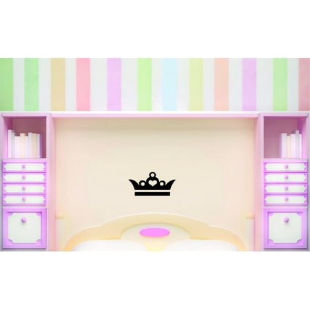 Custom Wall Decal - Peel & Stick Sticker Princess Crown Girls Teen Kids Bedroom Home Decor Picture Art 10 x 20