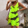 thumbnail image 3 of WFJCJPAF 2024 New Halloween Clearance! Halloween Dresses for Women You Wear to Halloween Wedding,Women's Summer Comfort Fashion Printing Pocket Sleeveless V-Neck Dress - Yellow L, 3 of 5